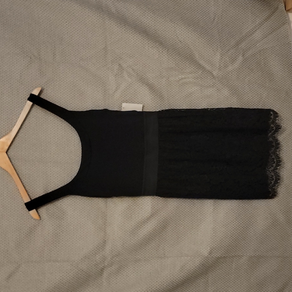 Eight Sixty Black Scoopneck Elastic Waist Lace Skirt Dress Size M